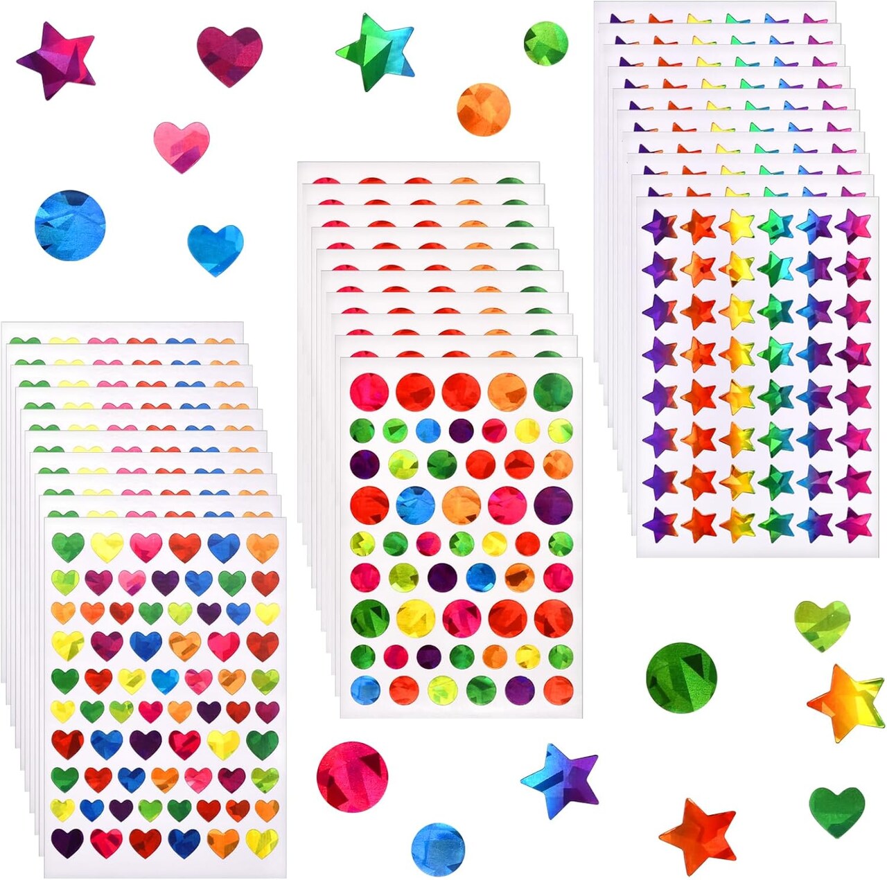 1710 Pcs Star Stickers for Kids Reward, Small Sparkly Holographic Sticker